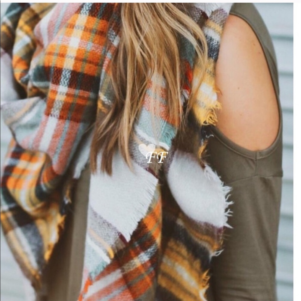 Figleaffashion plaid cozy blanket scarf